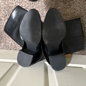 Black Leather Knee-High Boots